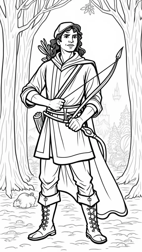 Página para colorear de Robin Hood